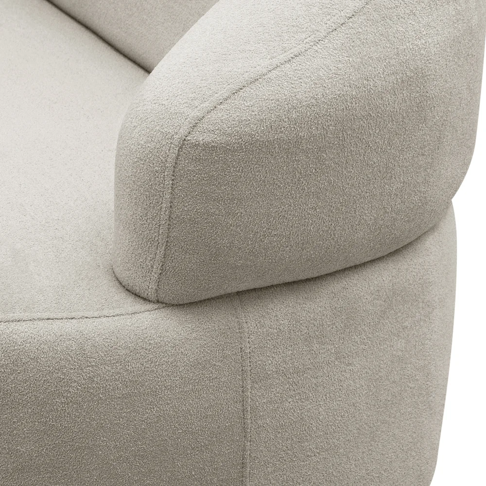 Sofá 3 Lugares Living Orgânico Sala de Estar 170cm Conka F05 Boucle Bege - Mpozenato