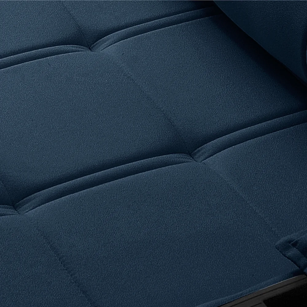 Sofá Retrátil 3 Lugares com Porta Copo 250cm Malta F05 Veludo Azul - Mpozenato