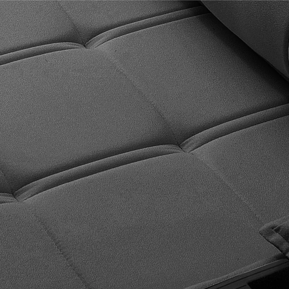 Sofá Retrátil 3 Lugares com Porta Copo 250cm Malta F05 Veludo Grafite - Mpozenato