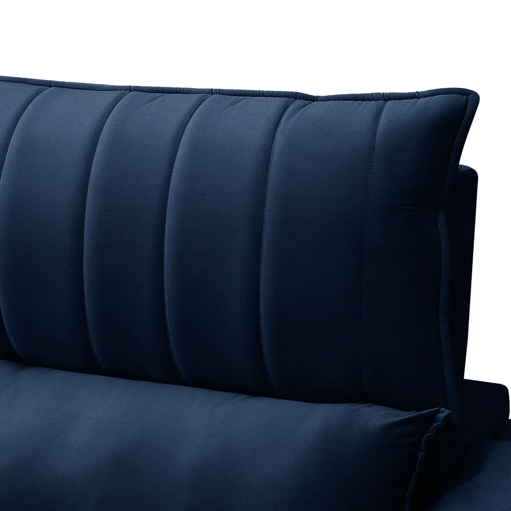 Sofá Retrátil 4 Lugares com Porta Copo 280cm Andes F05 Veludo Azul - Mpozenato