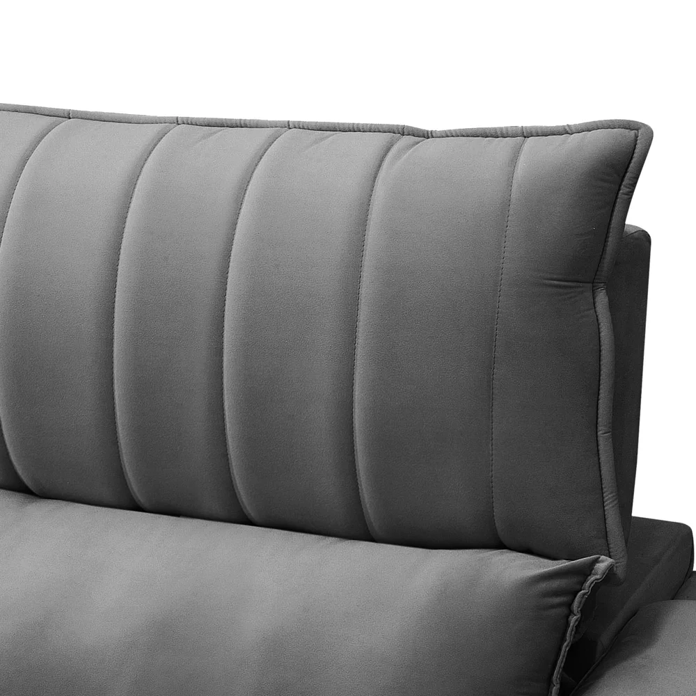 Sofá Retrátil 4 Lugares com Porta Copo 280cm Andes F05 Veludo Cinza - Mpozenato