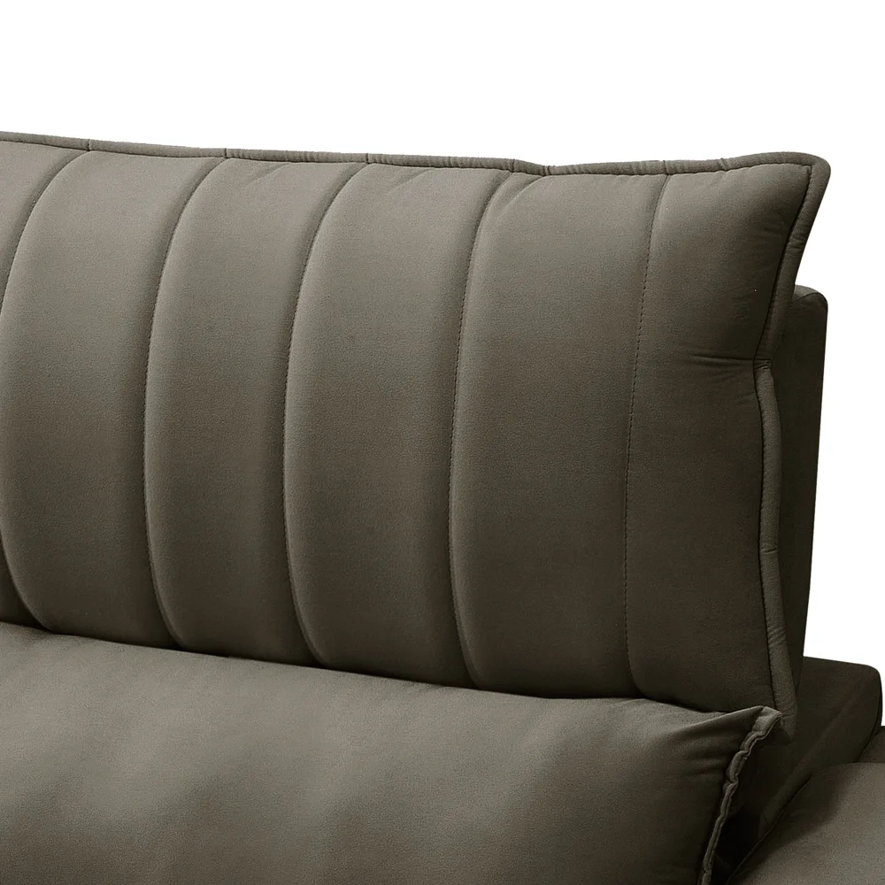 Sofá Retrátil 4 Lugares com Porta Copo 280cm Andes F05 Veludo Marrom - Mpozenato