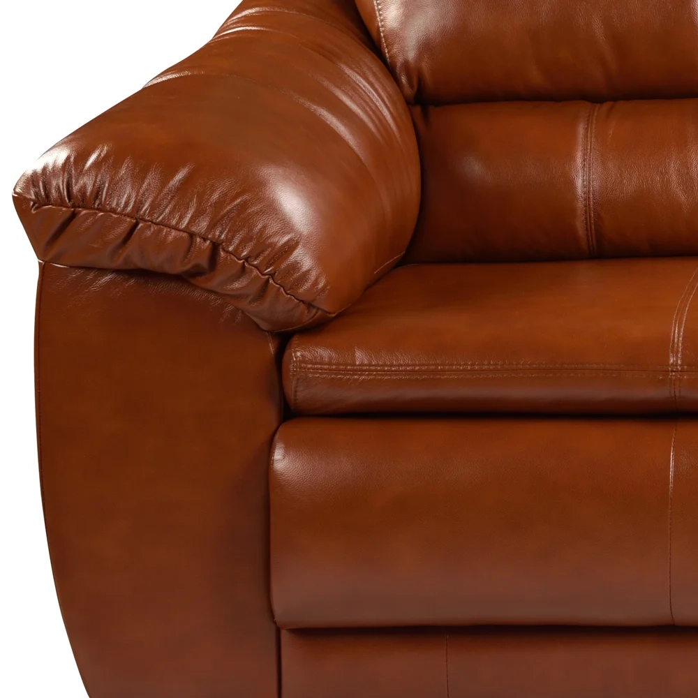 Sofá 2 Lugares Sala de Estar 155cm Veneza Couro Conhaque  - Scala Decor