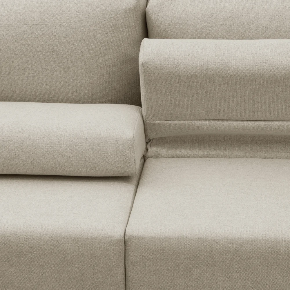 Sofá Retrátil Reclinável 210cm Sinna F05 Linho Bege - Mpozenato