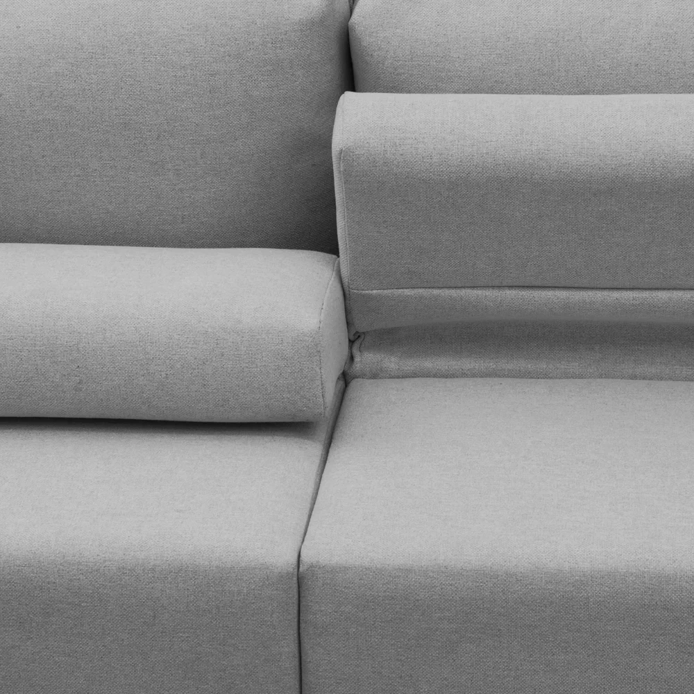 Sofá Retrátil Reclinável 270cm Sinna F05 Linho Cinza - Mpozenato