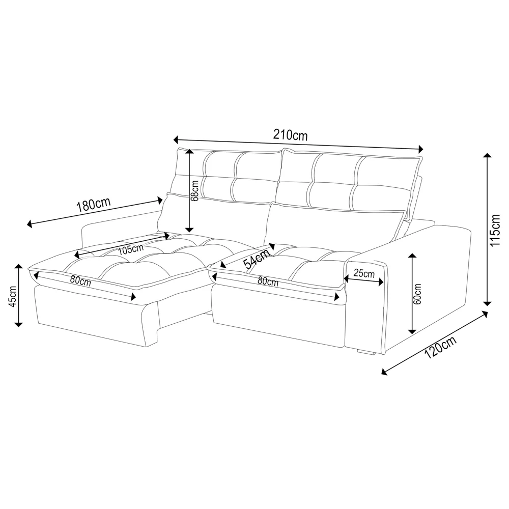 Sofá Retrátil Reclinável 3 Lugares 210cm Damy F05 Veludo Azul - Mpozenato