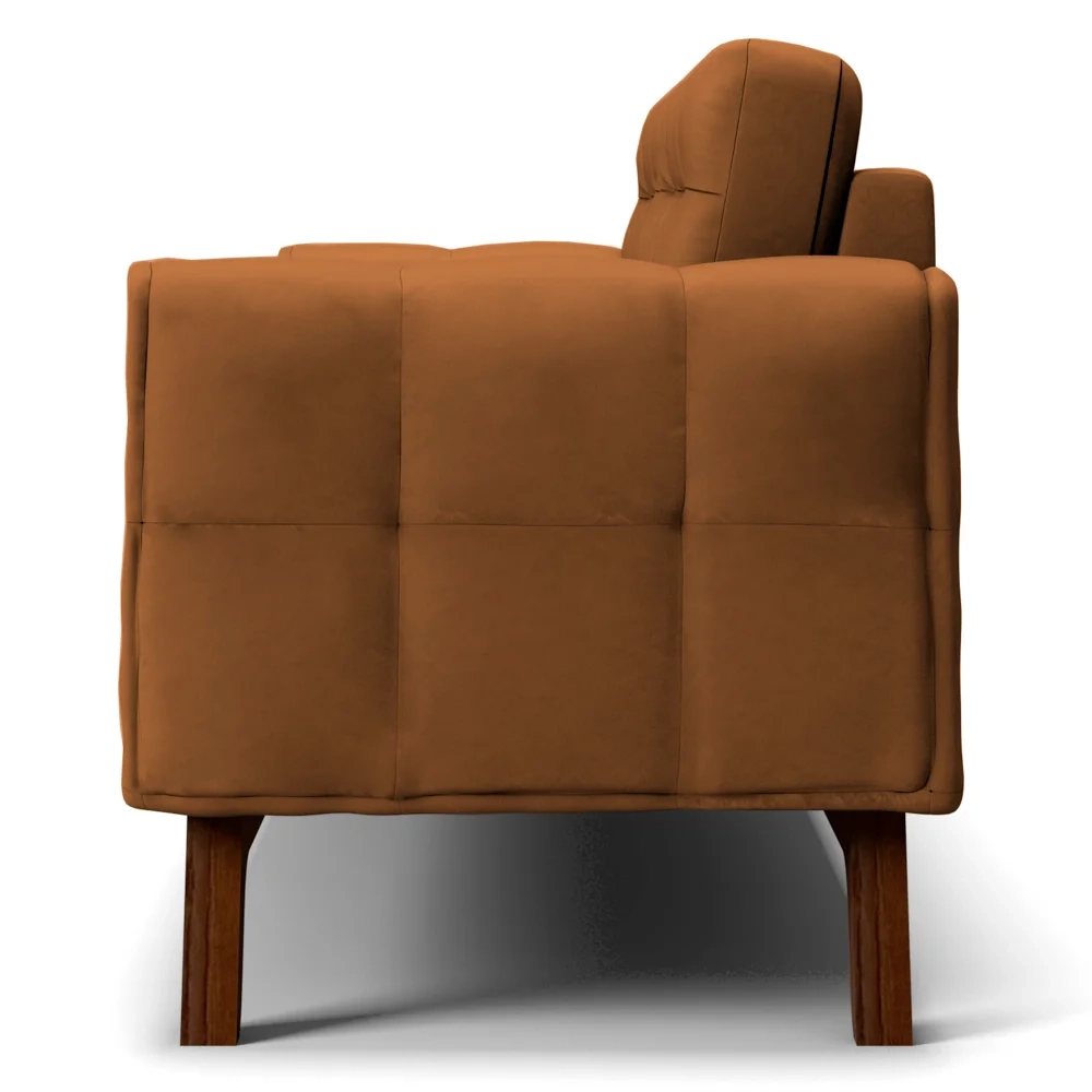 Sofá 150 cm 2 Lugares Sandero C-262 Veludo Telha - Domi