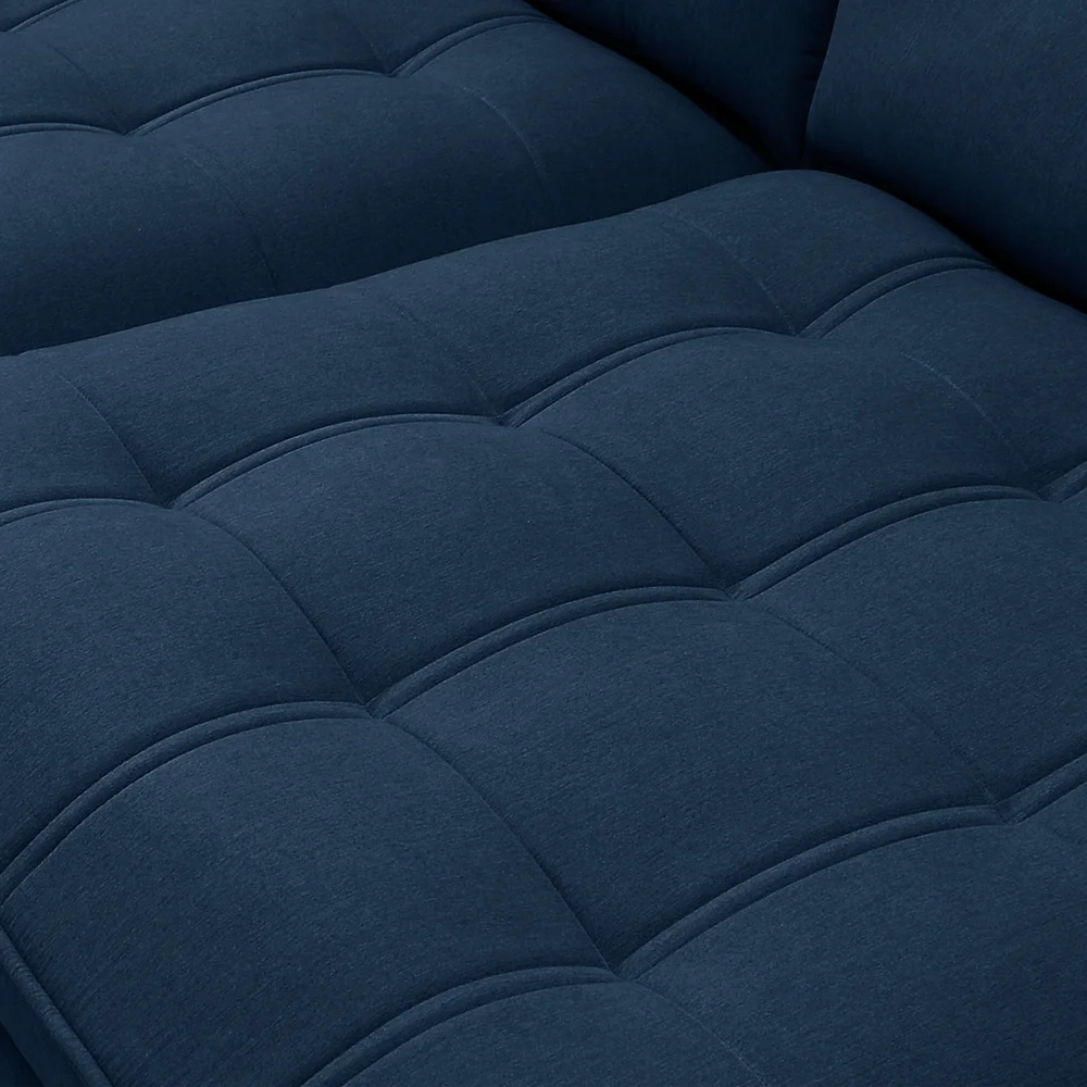 Sofá Retrátil Reclinável 4 Lugares 290cm Damy F05 Veludo Azul - Mpozenato