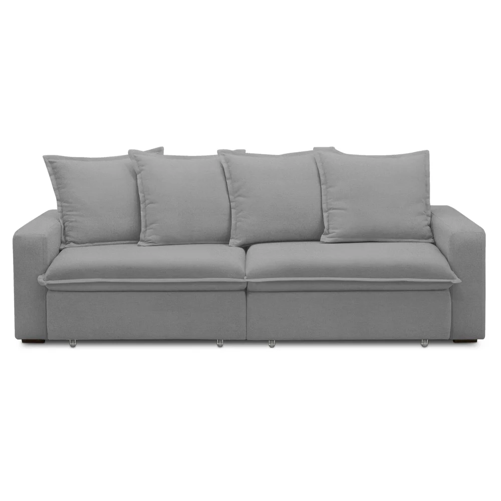 Sofá Retrátil Reclinável 3 Lugares 195cm Roma F05 Veludo Cinza - Mpozenato