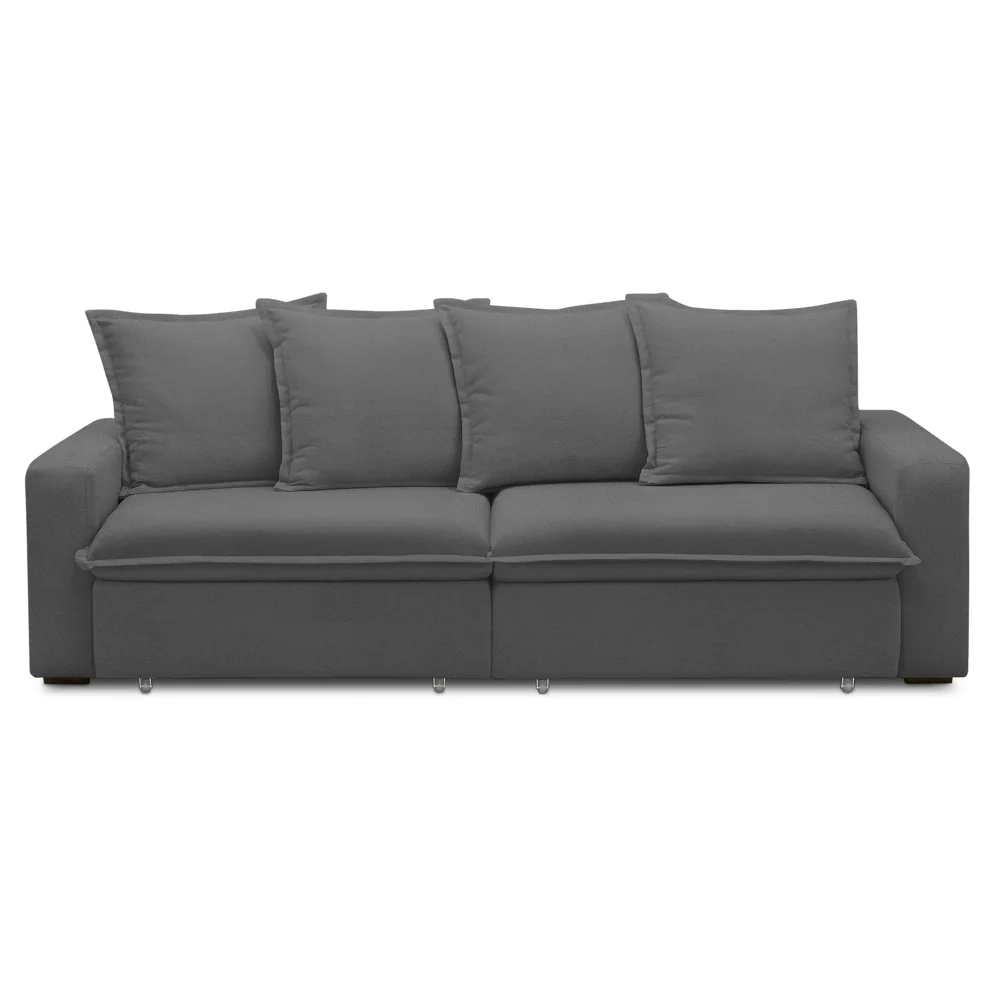 Sofá Retrátil Reclinável 3 Lugares 195cm Roma F05 Veludo Grafite - Mpozenato