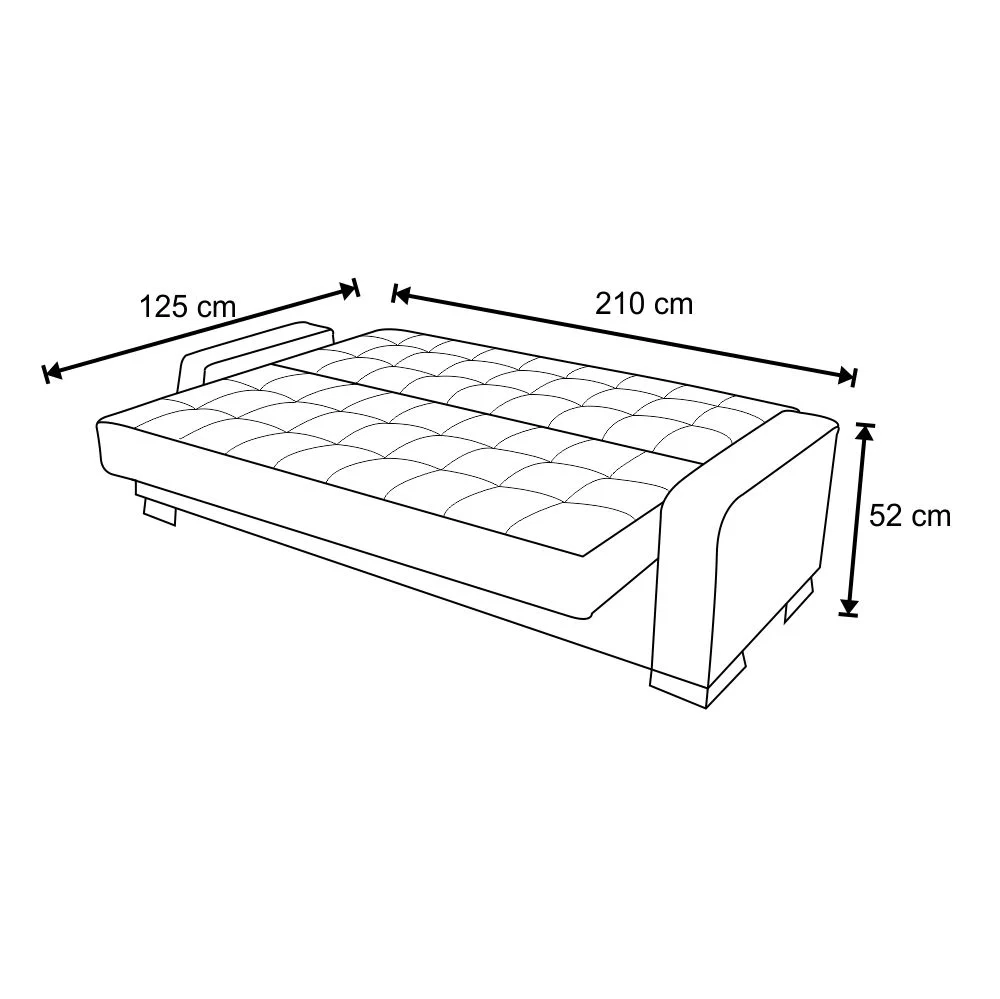 Sofá Cama para Sala de Estar Lisboa Suede Cinza - Ibiza