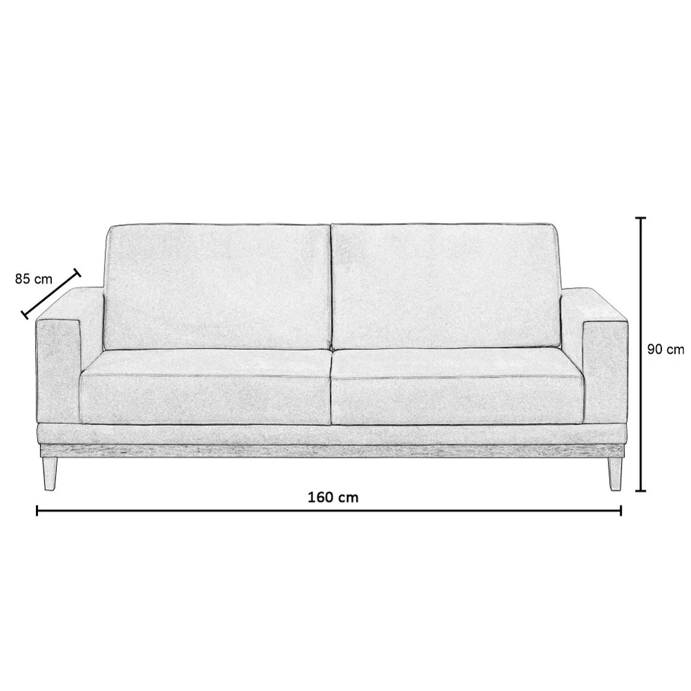 Sofá Living 160cm 2 Lugares Kayrós D05 Suede Cinza - Mpozenato