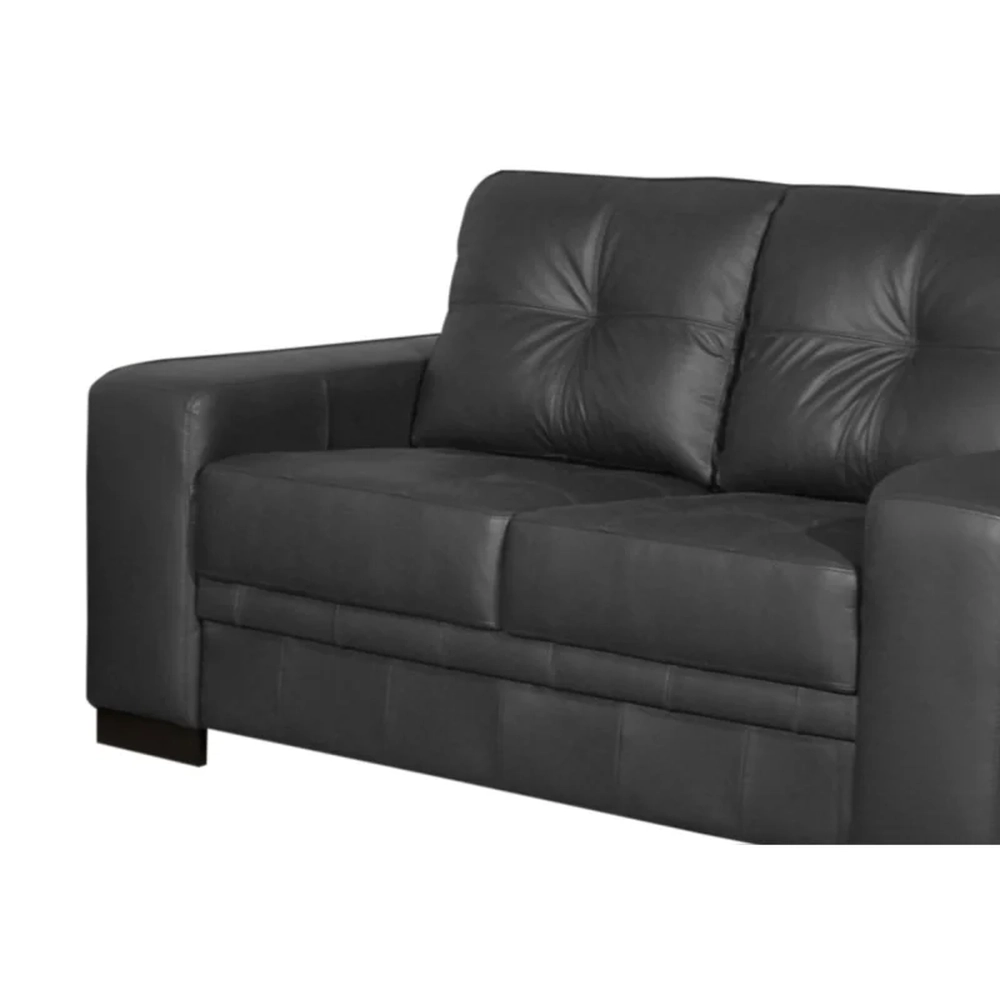 Sofá 2 Lugares 170cm Sala Couro Milano Preto  - Scala Decor