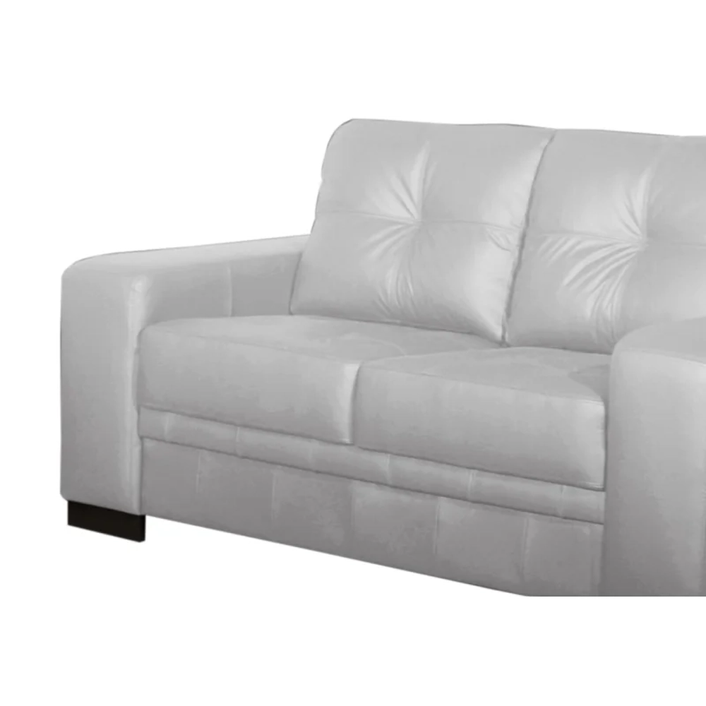 Sofá 2 Lugares 170cm Sala Couro Milano Branco - Scala Decor