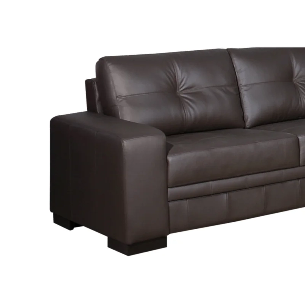 Sofá 03 Lugares 2, 10 m Couro Milano Marrom - Scala Decor