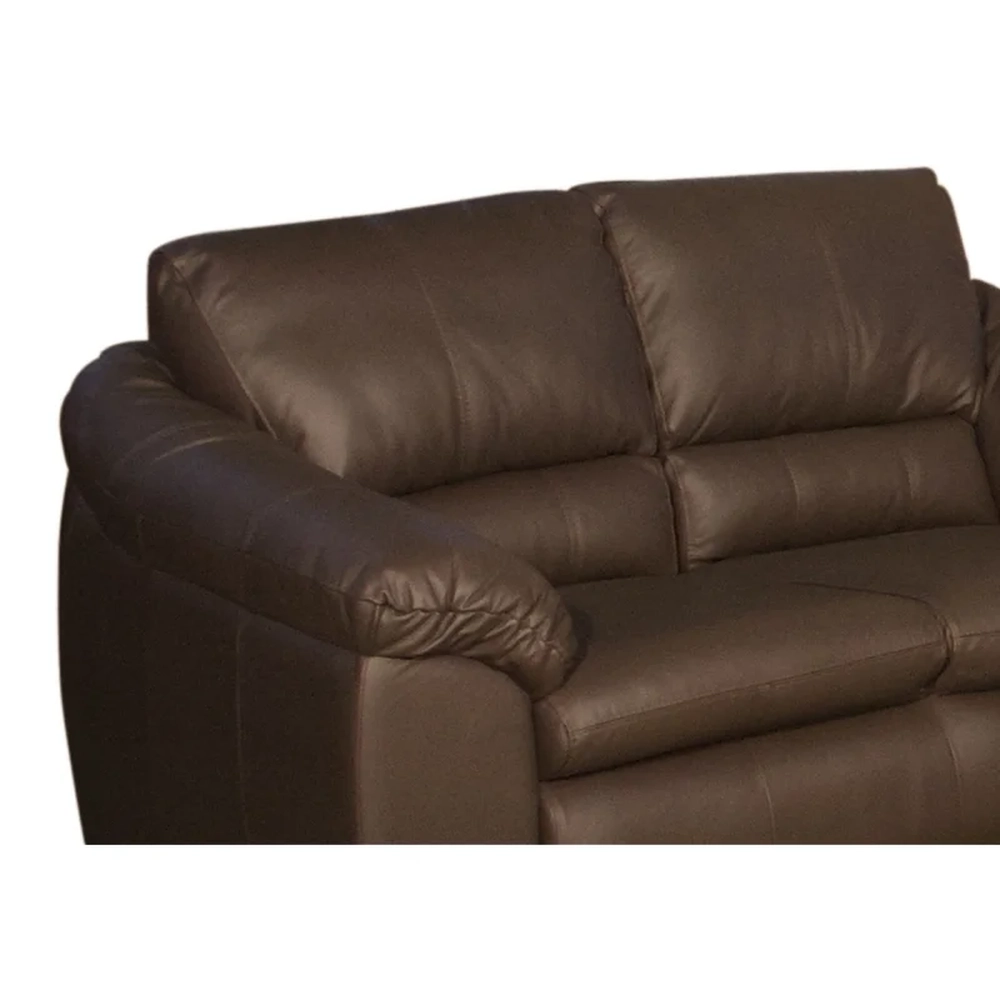 Sofá 2 Lugares Sala de Estar 155cm Veneza Couro Marrom - Scala Decor