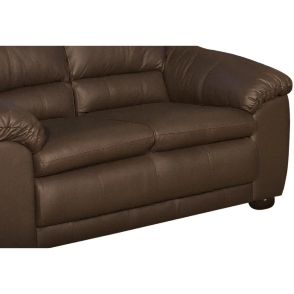 Sofá 2 Lugares Sala de Estar 155cm Veneza Couro Marrom - Scala Decor