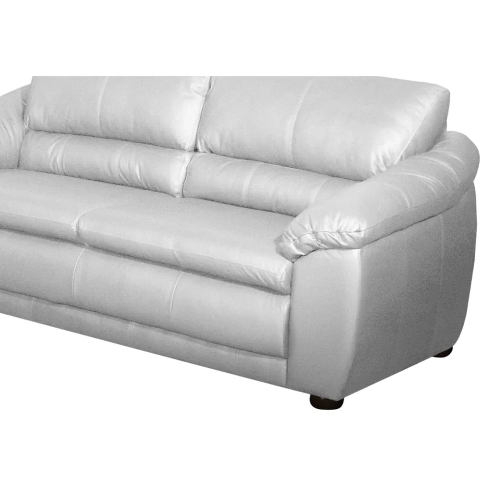 Sofá 3 Lugares Sala de Estar 200cm Veneza Couro Branco - Scala Decor