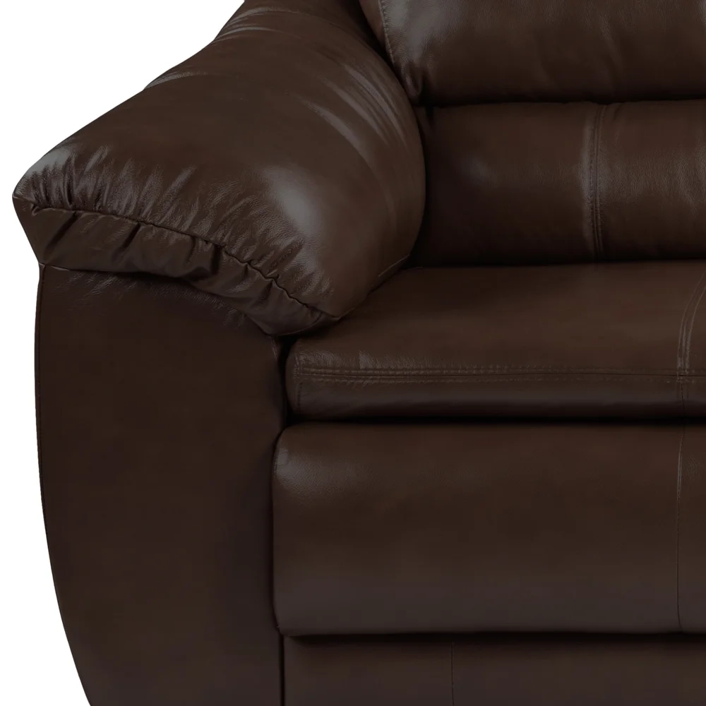 Sofá 3 Lugares Sala de Estar 200cm Veneza Couro Marrom - Scala Decor