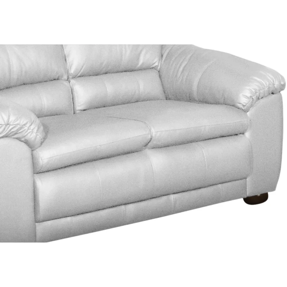 Sofá 2 Lugares Sala de Estar 155cm Veneza Couro Branco - Scala Decor