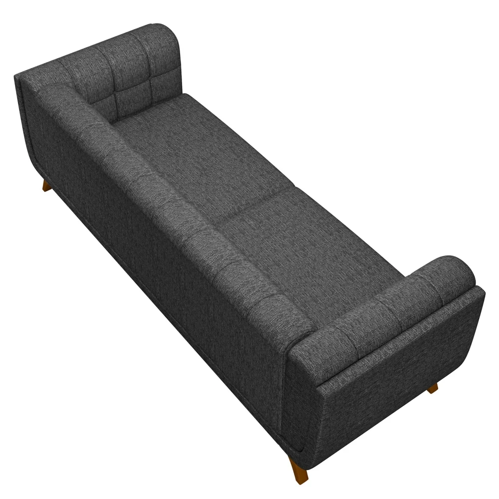 Sofá Living Decorativo 2 Lugares 180cm Bellart Z32 Linho Chumbo - Mpozenato