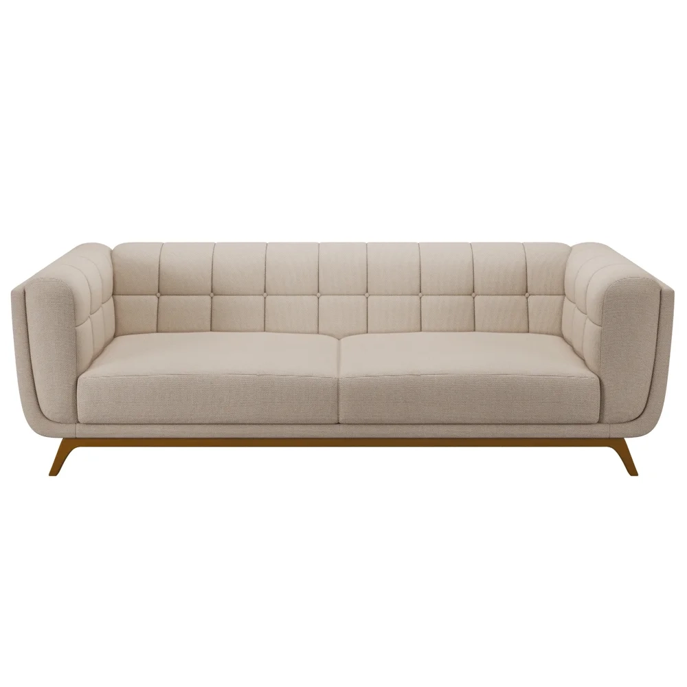 Sofá Living Decorativo 2 Lugares 180cm Bellart Z32 Linho Cru - Mpozenato