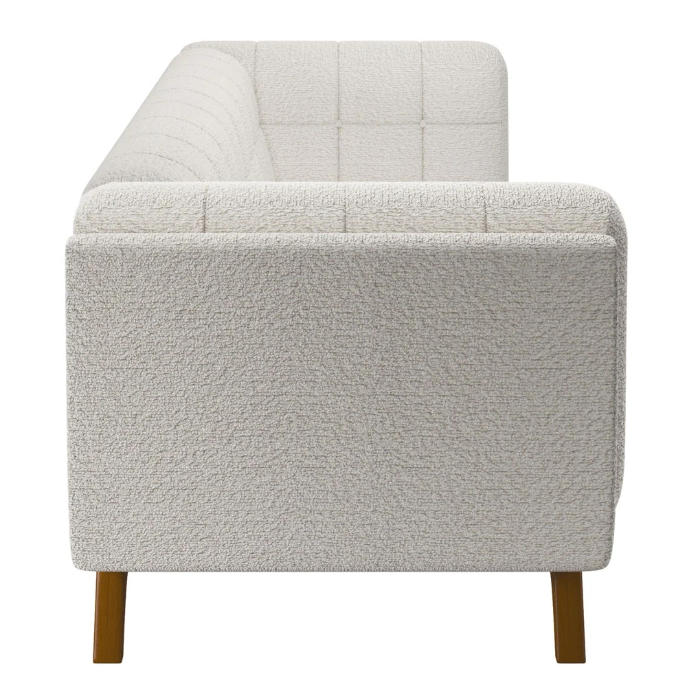 Sofá Living Decorativo 2 Lugares 180cm Bellart Z32 Boucle Branco - Mpozenato