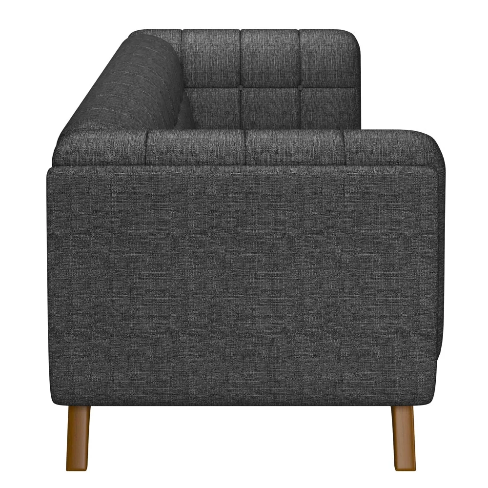 Sofá Living Decorativo 3 Lugares 240cm Bellart Z32 Linho Chumbo - Mpozenato