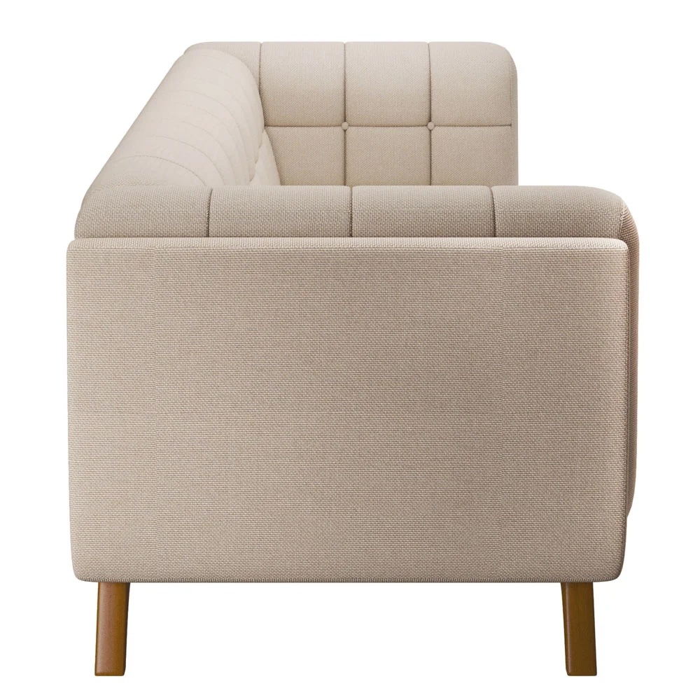 Sofá Living Decorativo 3 Lugares 240cm Bellart Z32 Linho Cru - Mpozenato