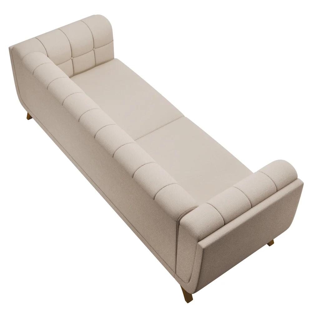 Sofá Living Decorativo 3 Lugares 240cm Bellart Z32 Linho Cru - Mpozenato