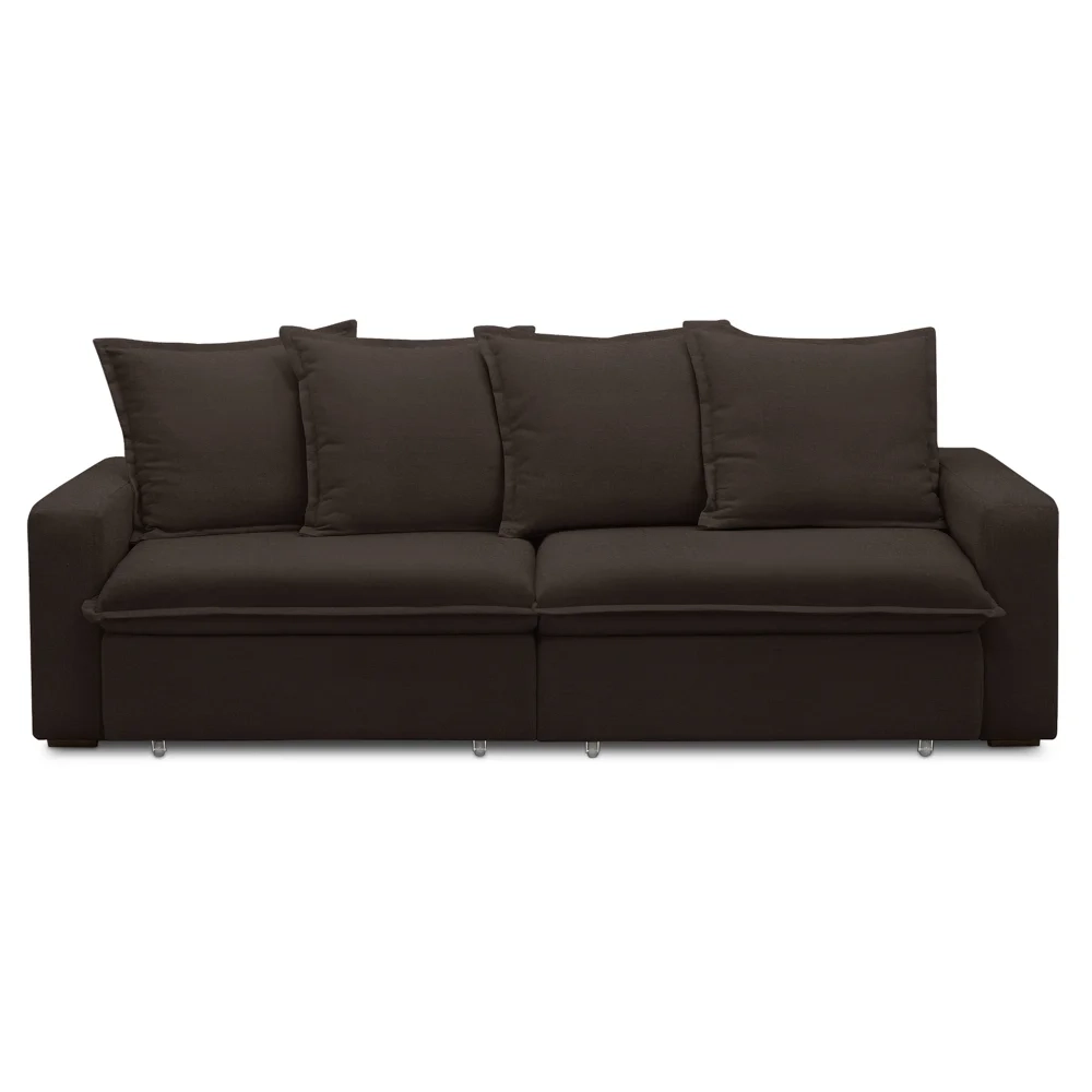 Sofá Retrátil Reclinável 3 Lugares 195cm Roma F05 Veludo Marrom Escuro - Mpozenato