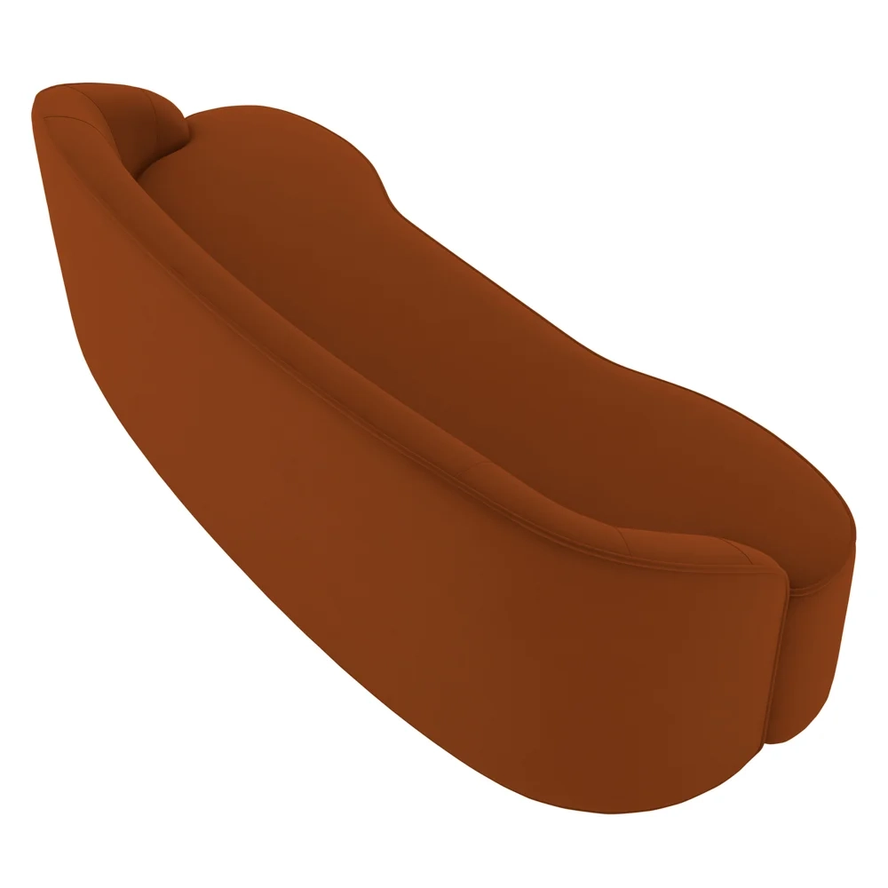 Sofá 5 Lugares para Sala de Estar Living 280cm Theo D06 Veludo Laranja - Mpozenato