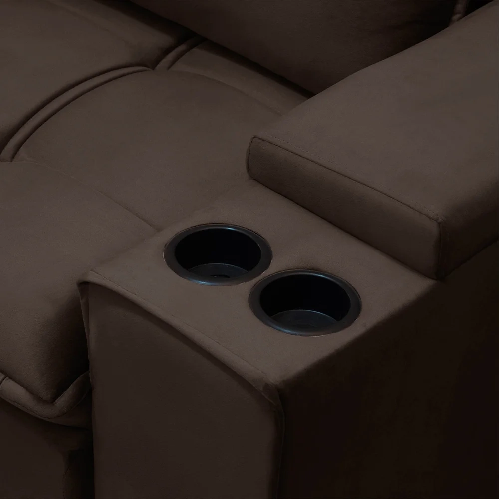 Sofá Retrátil Reclinável 3 Lugares 210cm Moritz F05 Veludo Marrom - Mpozenato
