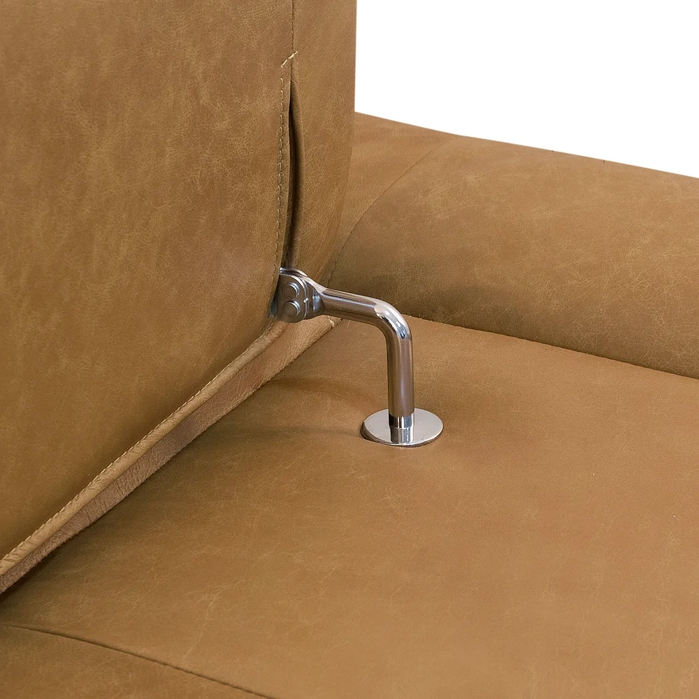 Sofá Retrátil 3 Lugares Sala 220cm Laurie L08 Couro Camel    - Mpozenato