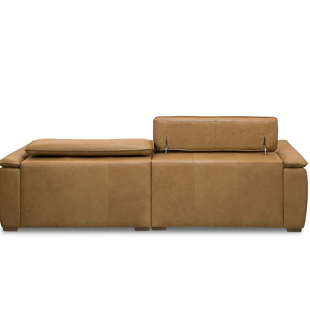 Sofá Retrátil 3 Lugares Sala 220cm Laurie L08 Couro Camel    - Mpozenato