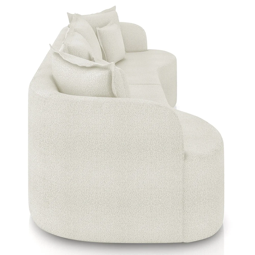 Sofá 4 Lugares 270cm Orgânico Quito Z08 Boucle Areia - Mpozenato