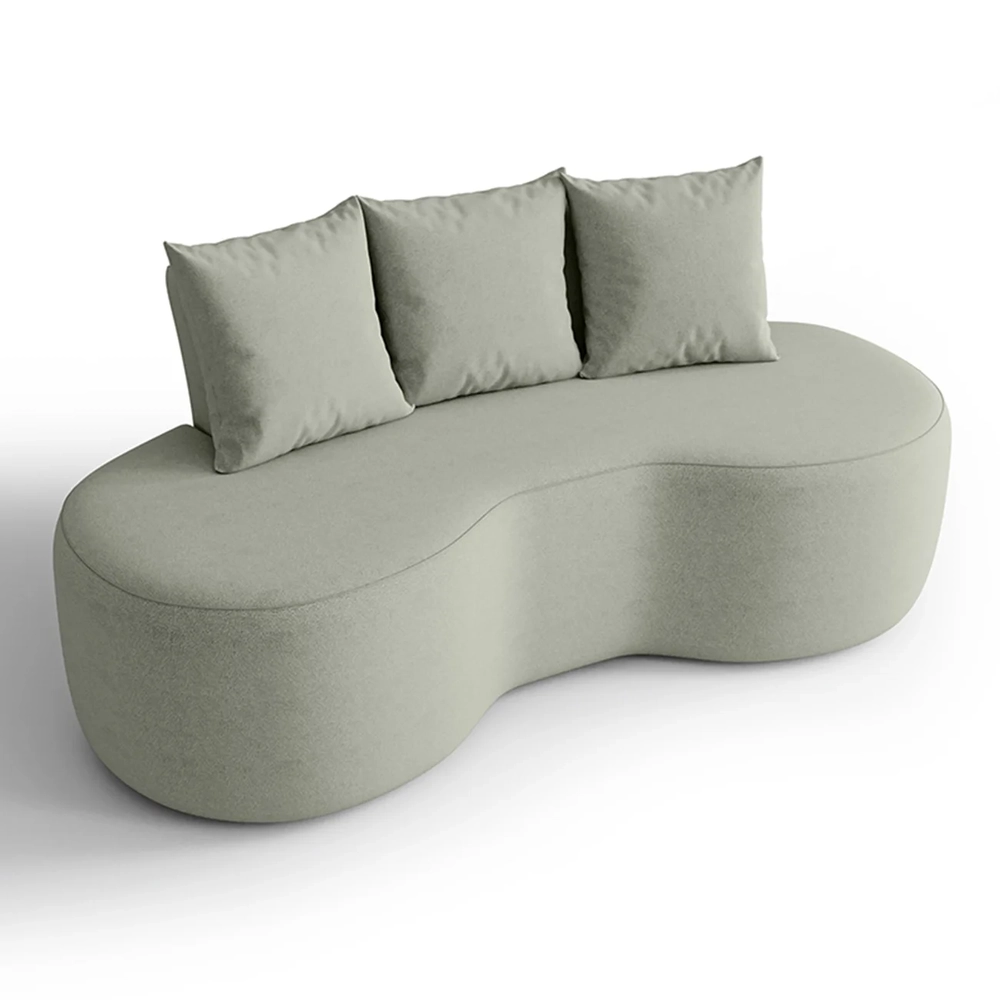 Sofá 2 Lugares 160cm Orgânico Viana B10 Bouclê Menta - Mpozenato