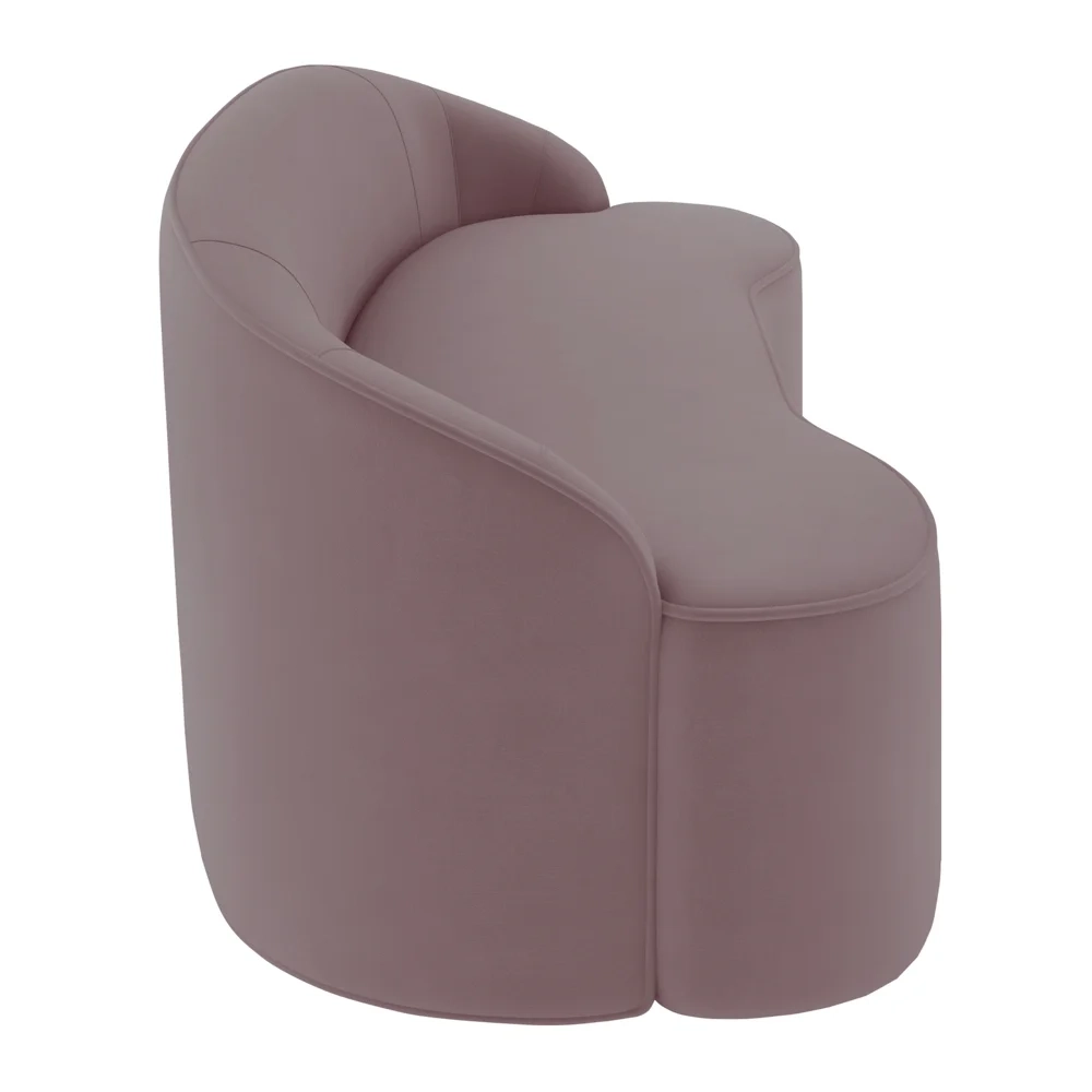Sofá 5 Lugares para Sala de Estar Living 280cm Theo D06 Veludo Rosa - Mpozenato