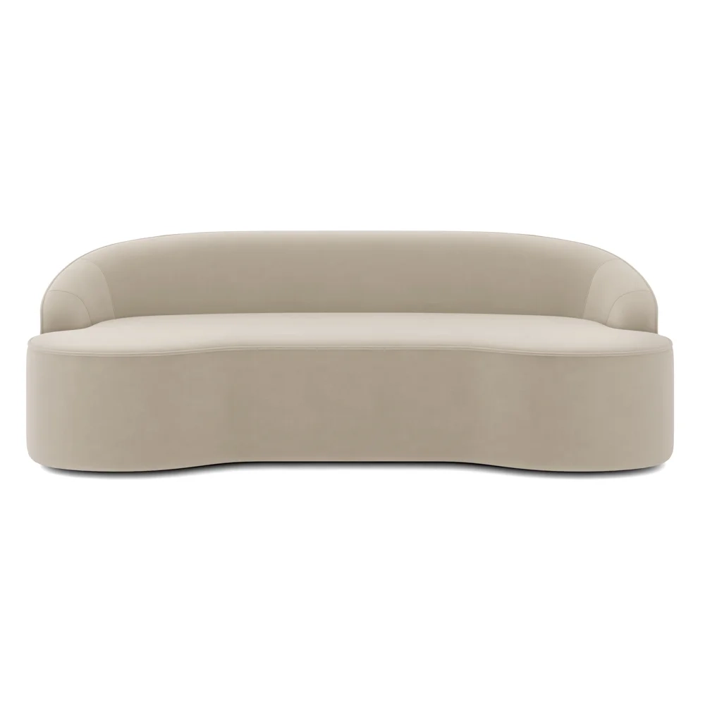 Sofá 5 Lugares para Sala de Estar Living 280cm Theo D06 Veludo Creme - Mpozenato