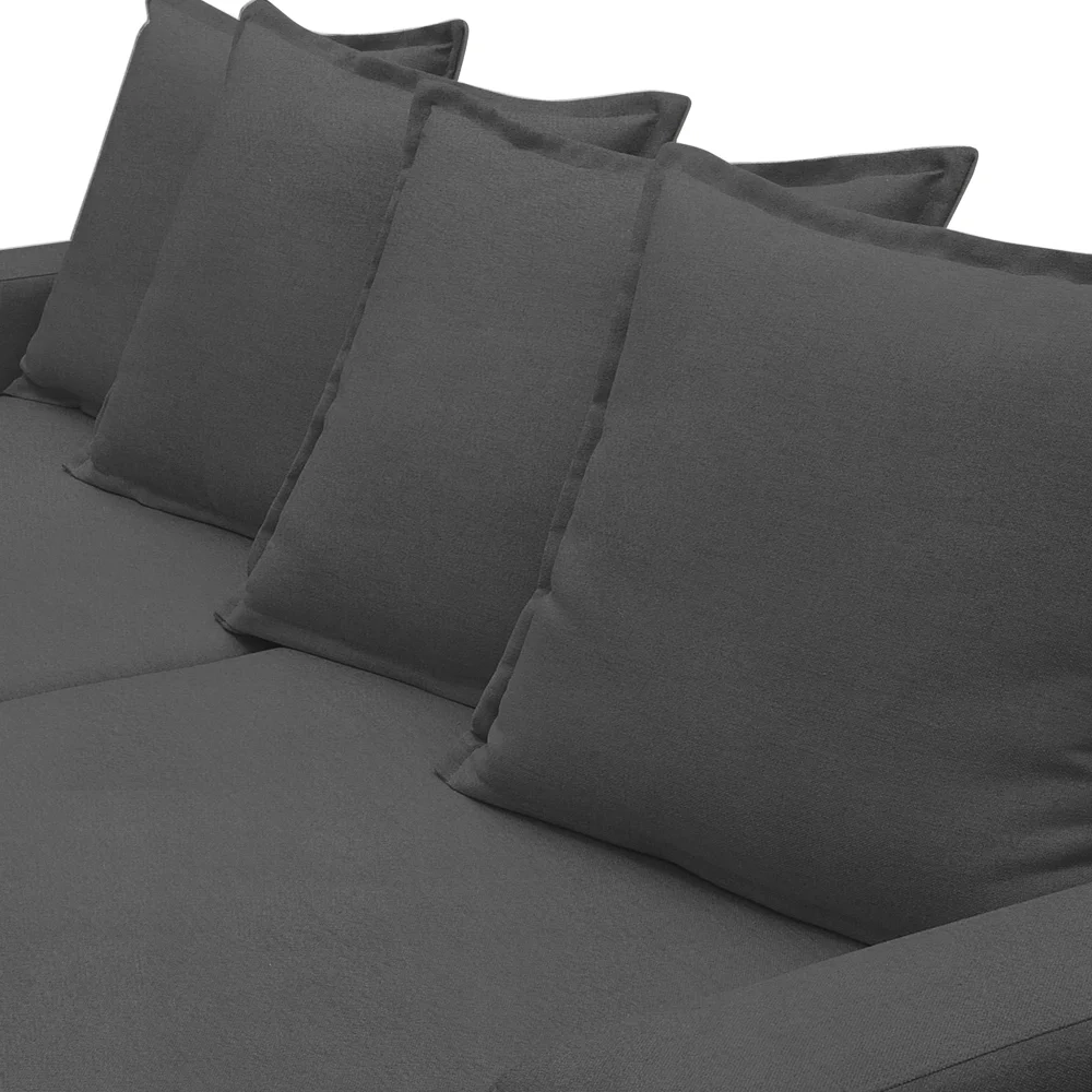 Sofá Retrátil Reclinável 3 Lugares 215cm Roma F05 Veludo Grafite - Mpozenato