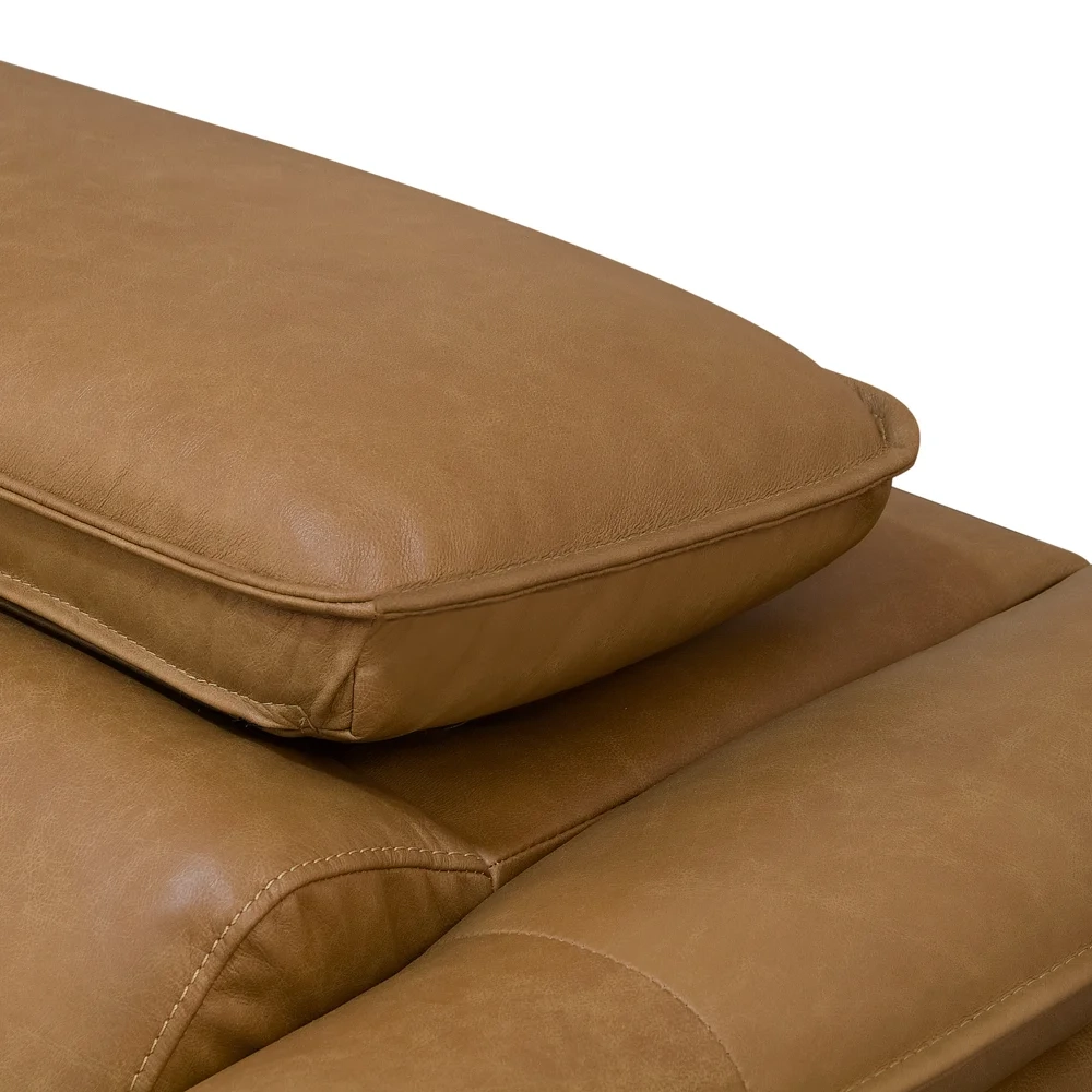 Sofá Retrátil 4 Lugares Sala 280cm Laurie L08 Couro Camel    - Mpozenato