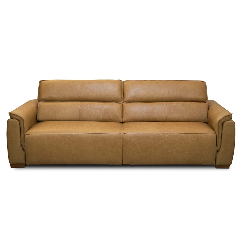 Sofá Retrátil 4 Lugares Sala 280cm Laurie L08 Couro Camel    - Mpozenato