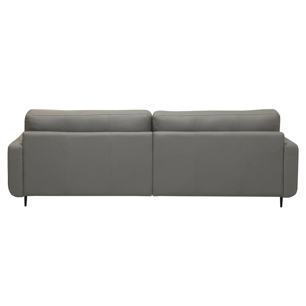 Sofá 3 Lugares Para Sala 210cm Alicie L08 Couro Cinza Claro  - Mpozenato