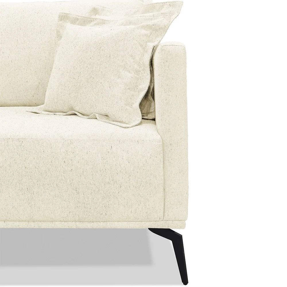 Sofá 2 Lugares 160cm Pés de Metal Vecchia S06 Linho Pérola - Mpozenato