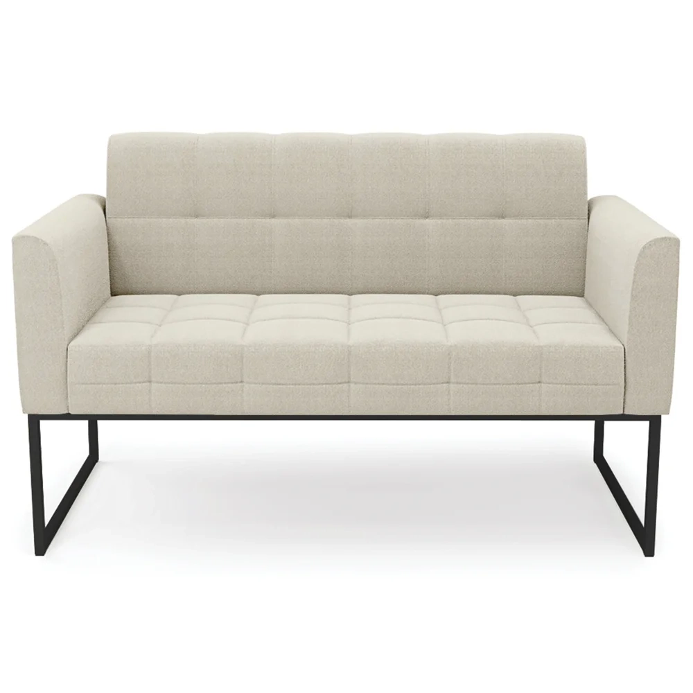 Namoradeira e Poltrona Industrial Preto Ana Boucle Bege - Ibiza