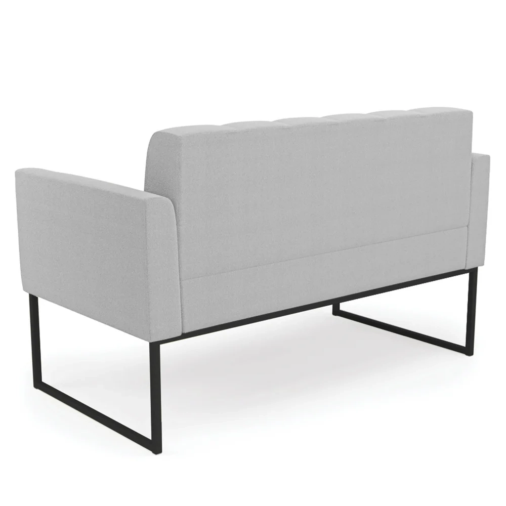 Namoradeira e Poltrona Industrial Preto Ana Boucle Cinza - Ibiza