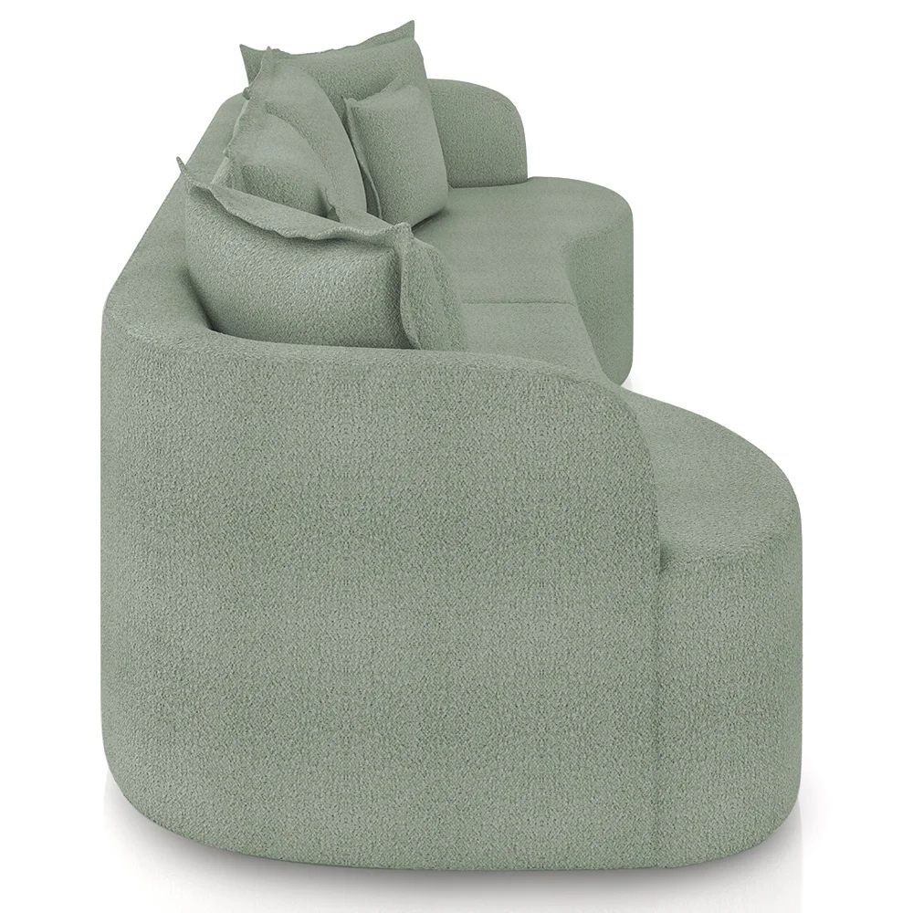 Sofá 4 Lugares 290cm Orgânico Quito Z08 Boucle Verde - Mpozenato