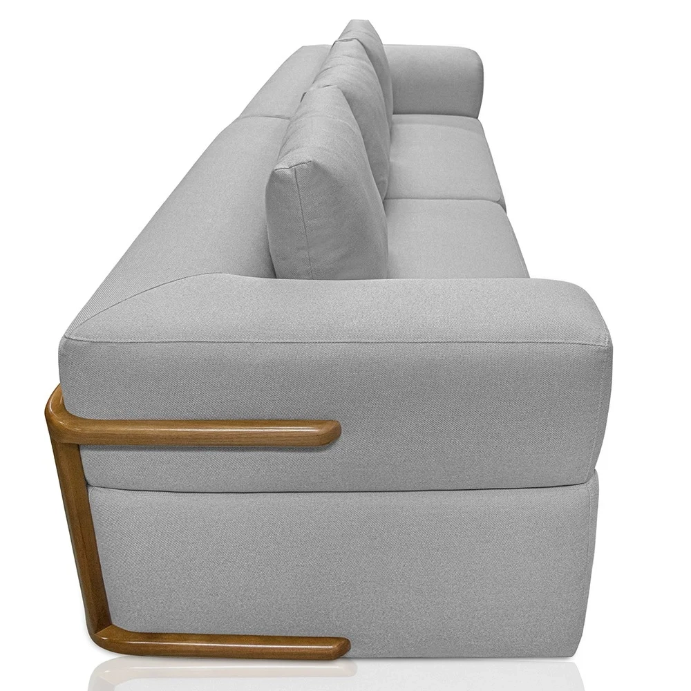 Sofá 4 Lugares Sala de Estar 260cm Willy S06 Linho Grigio - Mpozenato