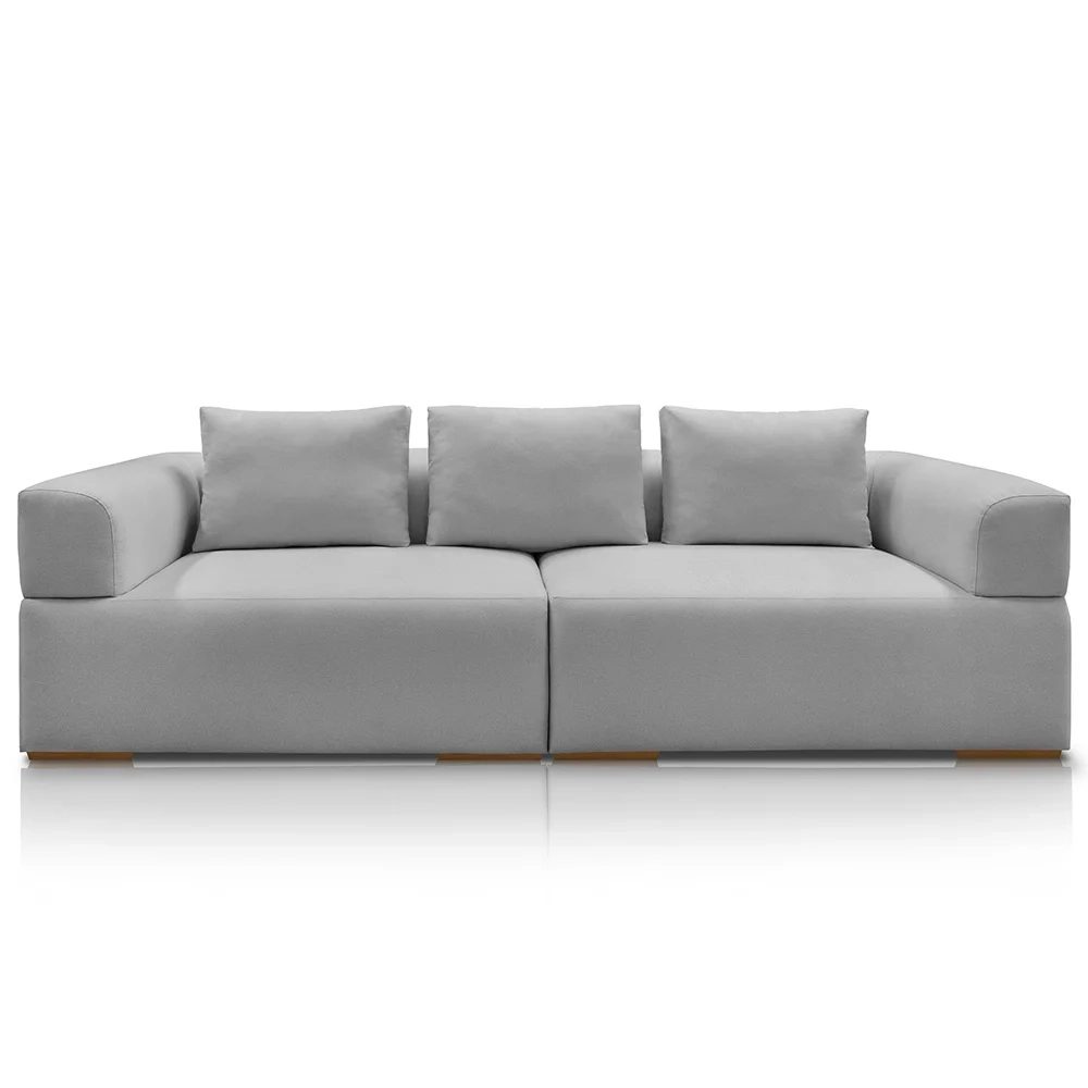Sofá 4 Lugares Sala de Estar 260cm Willy S06 Linho Grigio - Mpozenato