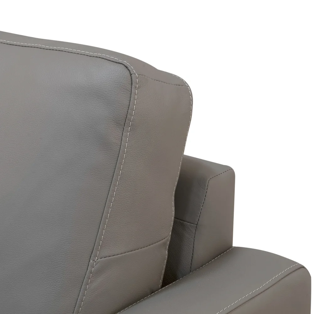 Sofá 4 Lugares Para Sala 270cm Alicie L08 Couro Cinza Claro  - Mpozenato